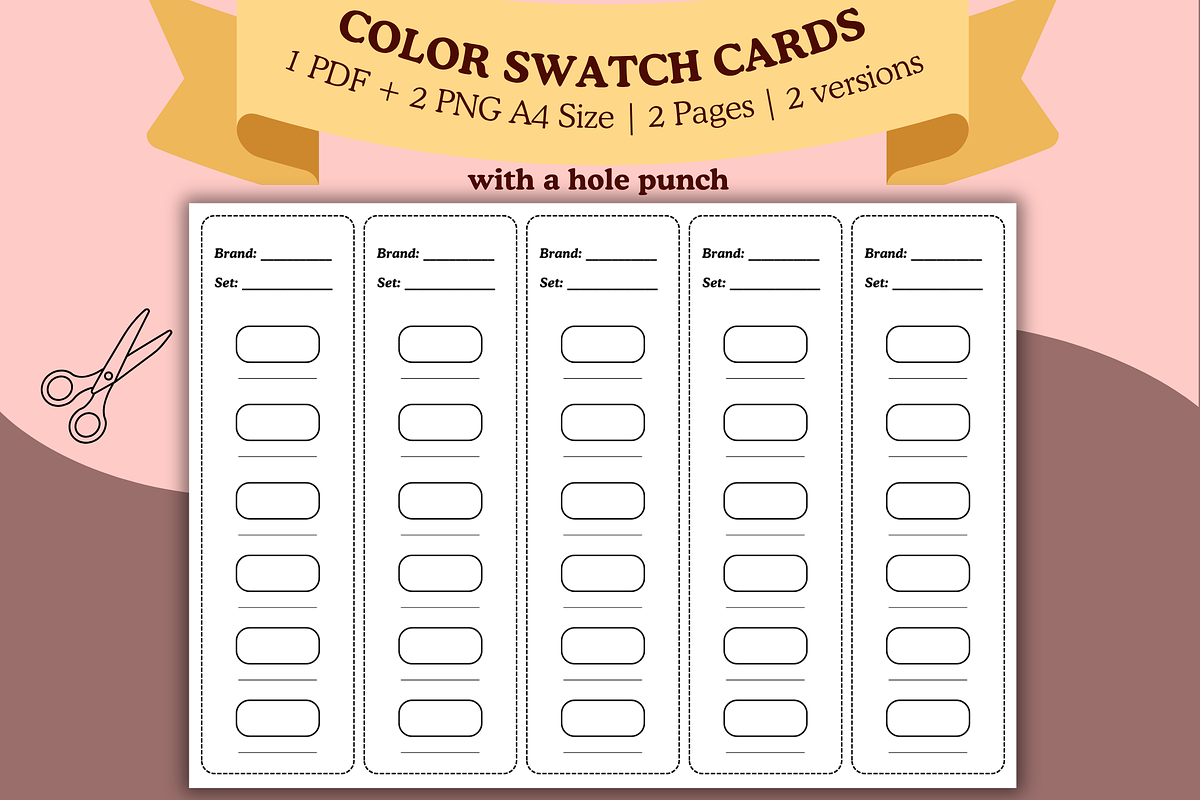 COLOR SWATCH CARD TEMPLATE PDF PNG, a Decorative Illustration by Vachira Digital Studio (Photo 3 of 4)