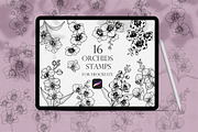 Orchids Procreate Stamps, a Brush Add-On by Dervik Art Store (Thumbnail 1 of 6)