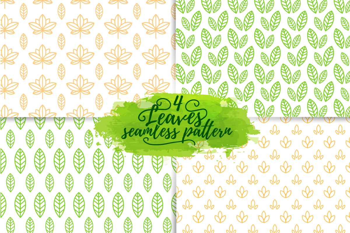 Leaves Seamless Patterns Set, a Pattern Graphic by Uniyok (Photo 1 of 2)