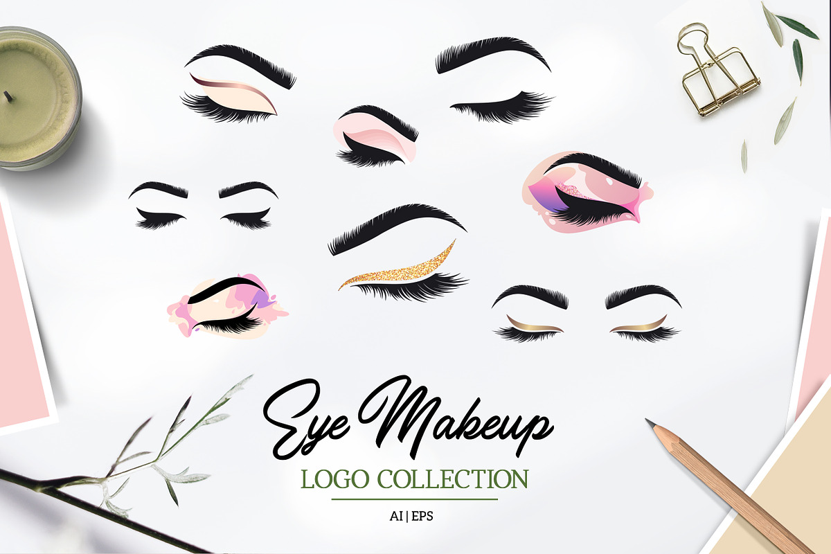 Eye Makeup Logo Set, a Branding & Logo Template by IKarGraphics (Photo 1 of 5)
