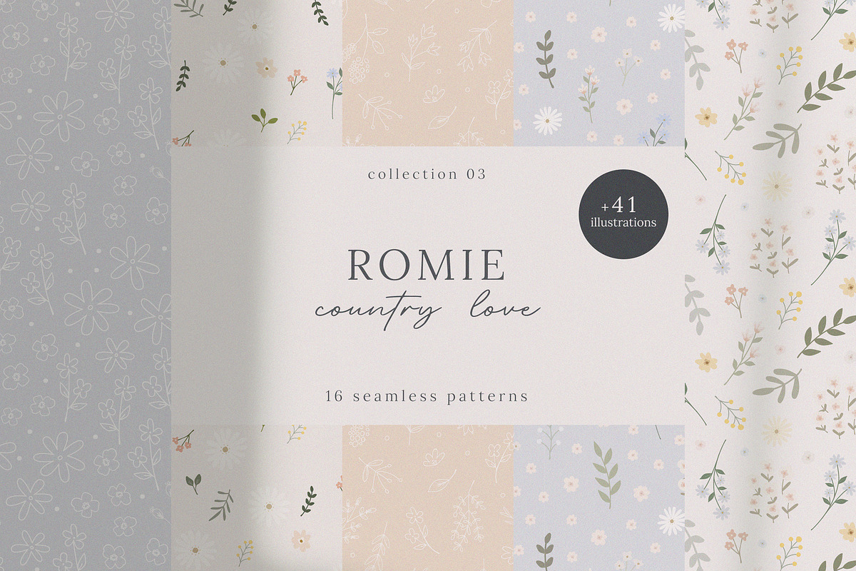 Romie Seamless Patterns, a Pattern Graphic by Emilie Cliche (Photo 1 of 9)