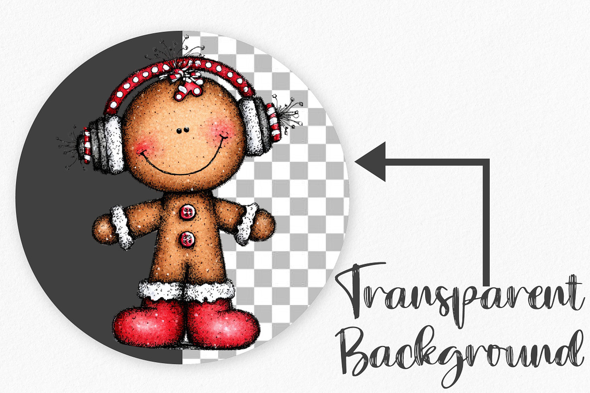 Whimsical Gingerbread Man Clipart, an Illustration by Canvas Craft (Photo 2 of 7)