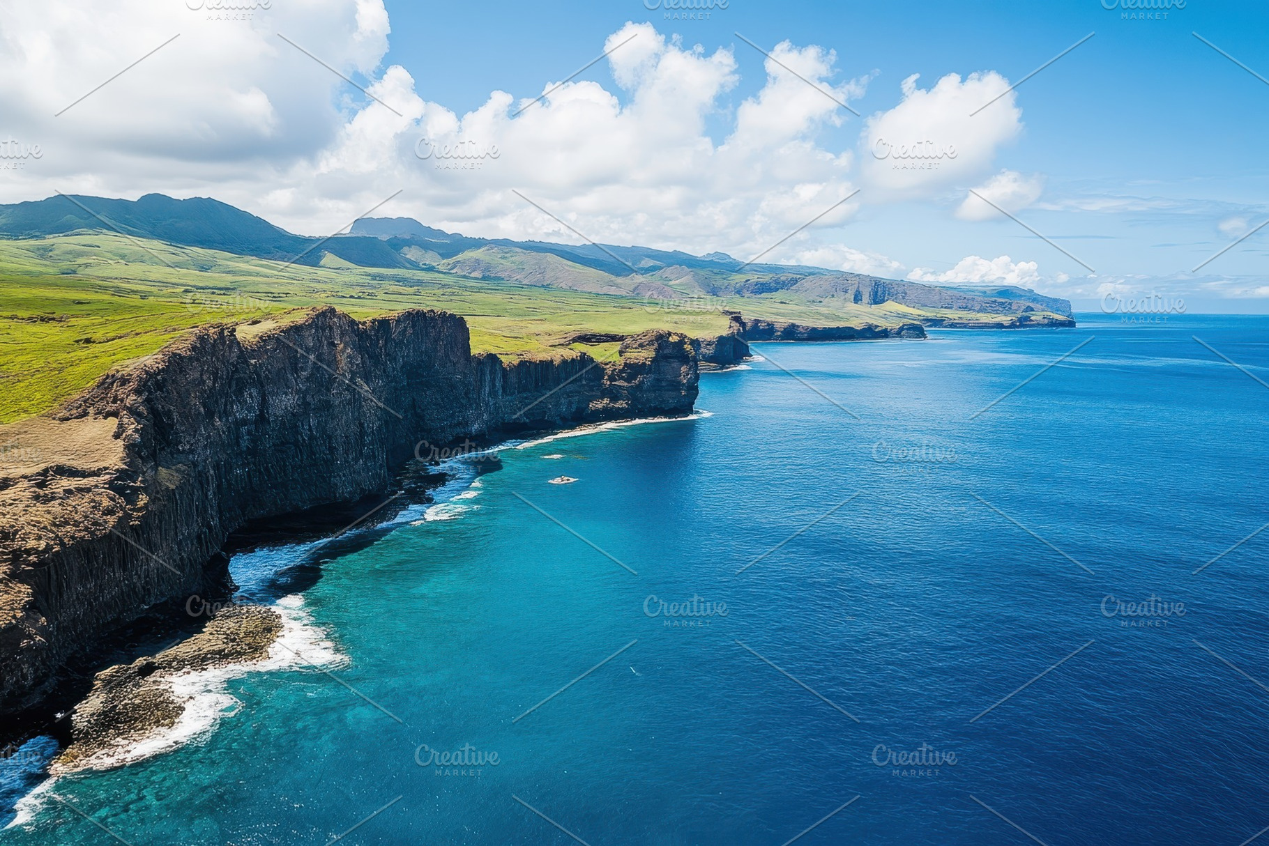 Coastal Cliffs and Turquoise Waters, a Photo by Tanuart