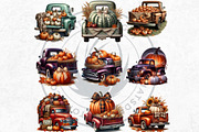 Fall trucks with pumpkins PNG, a Seasonal Illustration by ThatsDesignArt (Thumbnail 8 of 10)