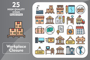 Workplace 25 Line Filled Icons, an Icon by Pexelpy