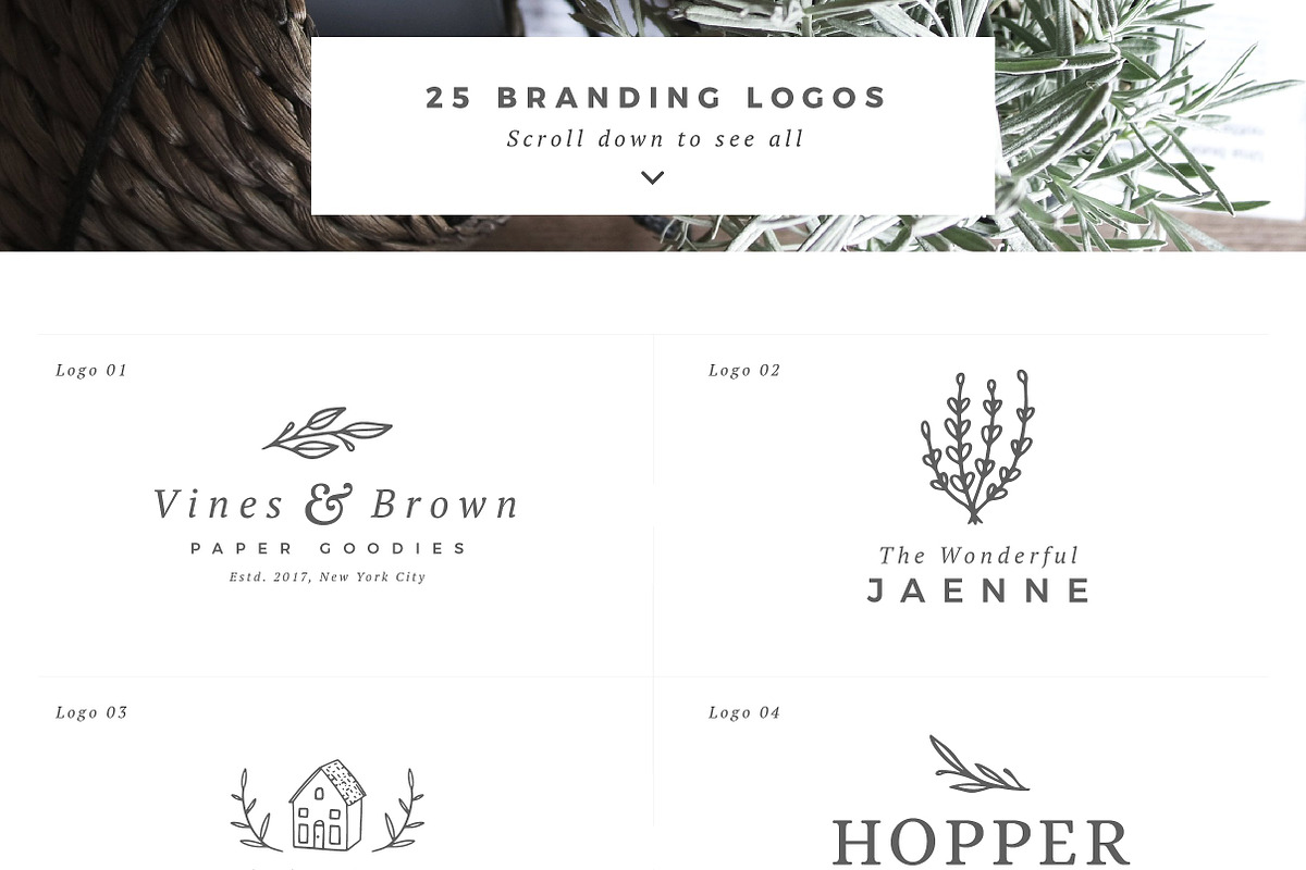100 Delicate Feminine Logos, a Branding & Logo Template by Davide Bassu (Photo 8 of 14)