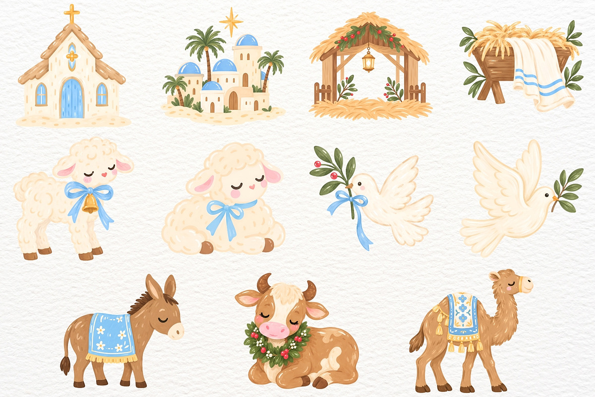 Nativity Clipart Religious Christmas, a Seasonal Illustration by SugarCloudStudioArt (Photo 4 of 6)