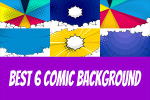 Best 6 Abstract comic colorful backg