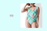 Curvy Woman Swimsuit Mockup Template, an Apparel Mockup by Designertale (Thumbnail 2 of 6)
