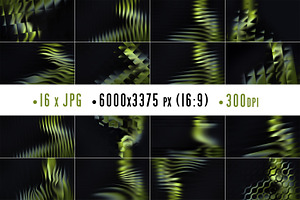 Set of Green Glass Backgrounds