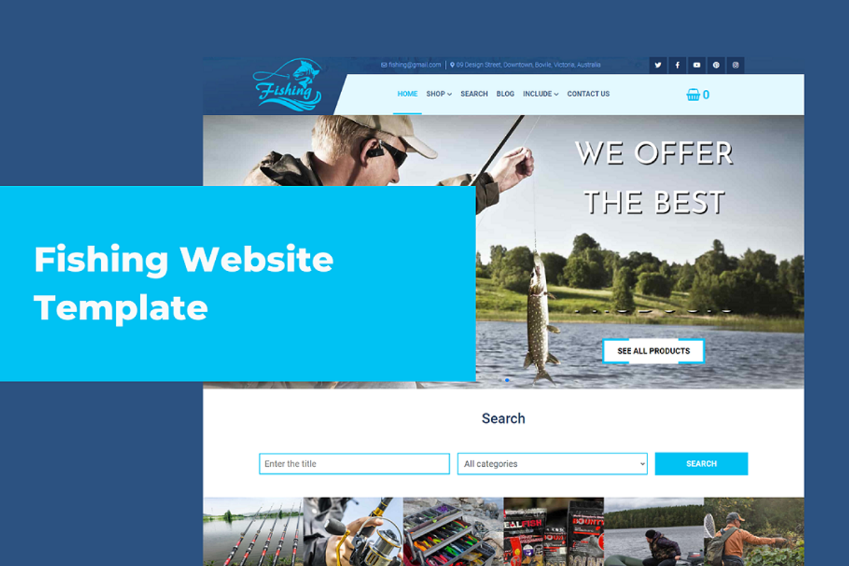 Fishing Website Template, a HTML Template by Ordasoft (Photo 1 of 3)