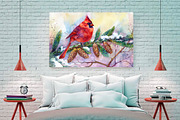 The northern cardinal redbird, a Texture Illustration by MaryAmi (Thumbnail 2 of 3)