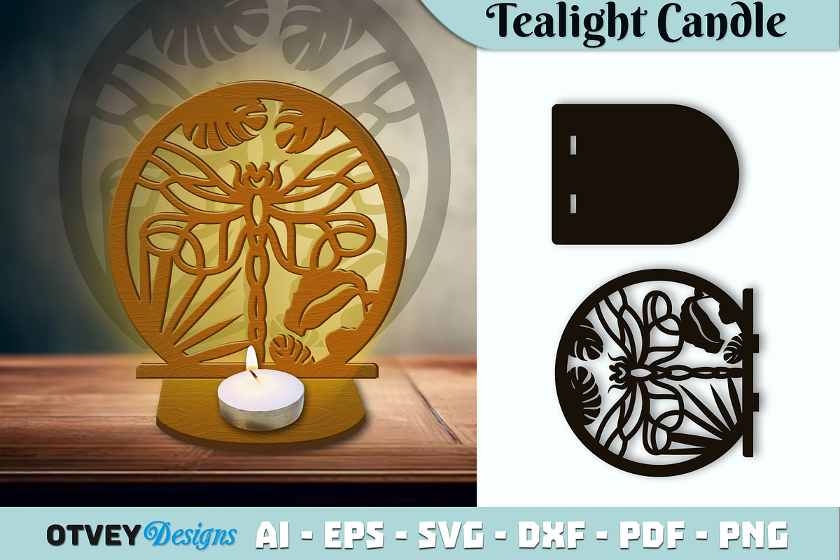 Dragonfly Tealight Candle Holder, an Object Graphic by OTVEY DESIGN (Photo 5 of 13)
