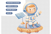 Astronaut Clipart Bundle, an Illustration by TatiMockup (Thumbnail 5 of 5)