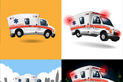 ambulance speeding ,vector cartoon, a Healthcare Illustration by iconerstock (Thumbnail 2 of 2)