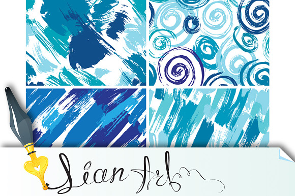 4 Seamless Pattern With Blots