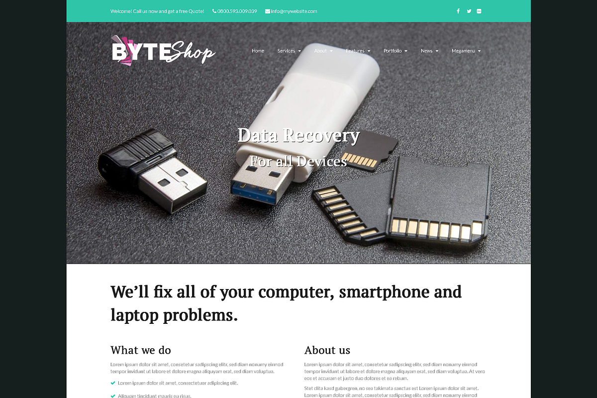 Byteshop - Computer Repair WP Theme, a WordPress Template by 7Theme