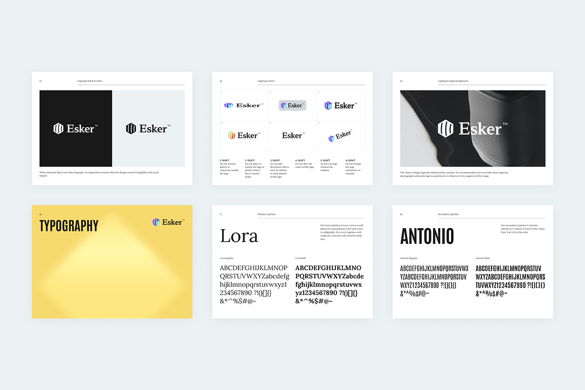 Esker — Visual Identity Guidelines, a Brochure Template by Middltone (Photo 4 of 6)