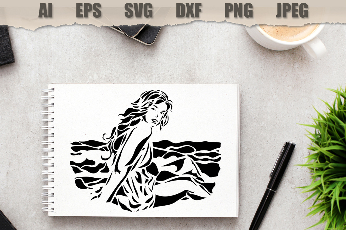 Stencil Woman on the beach, a Person Illustration by MARYCRAFTIRIA (Photo 2 of 3)
