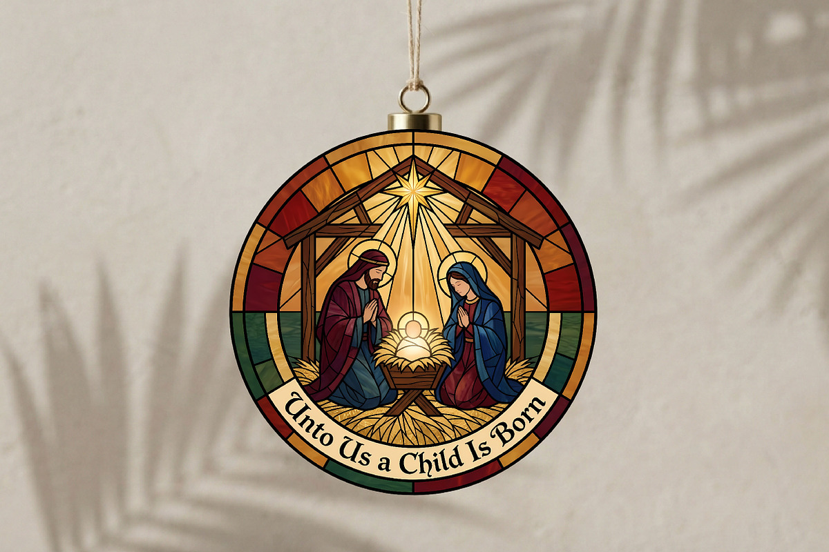 Unto Us A Child Is Born Nativity PNG, a Seasonal Illustration by CrexoraLab (Photo 3 of 3)