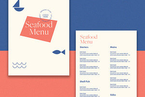 Orange and Blue Seafood Menu, a Templates & Theme by wavebreak
