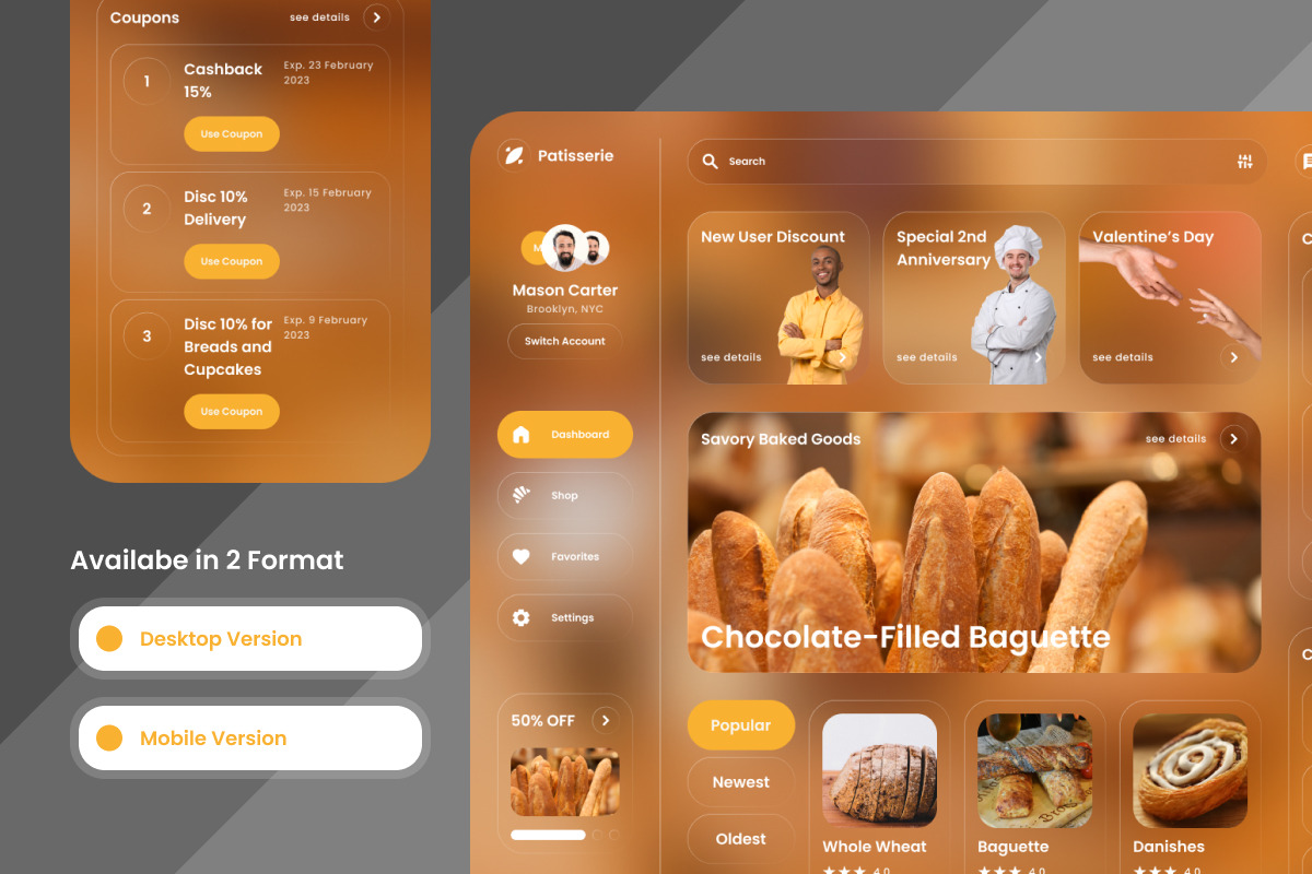Patisserie - Bakery Shop DashboardV2, an UI Kit Template by twinstd