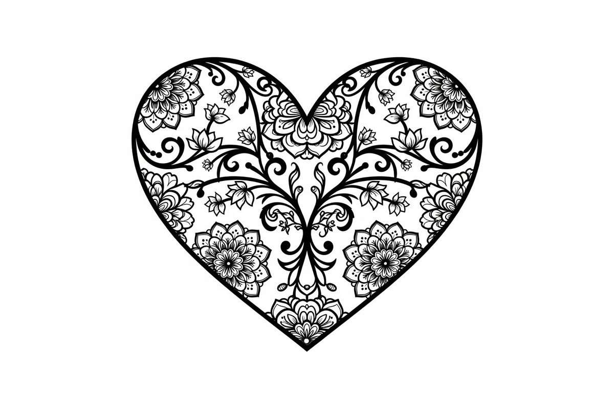Ornamental Heart Silhouette Bundle, an Illustration by jahid234 (Photo 23 of 31)