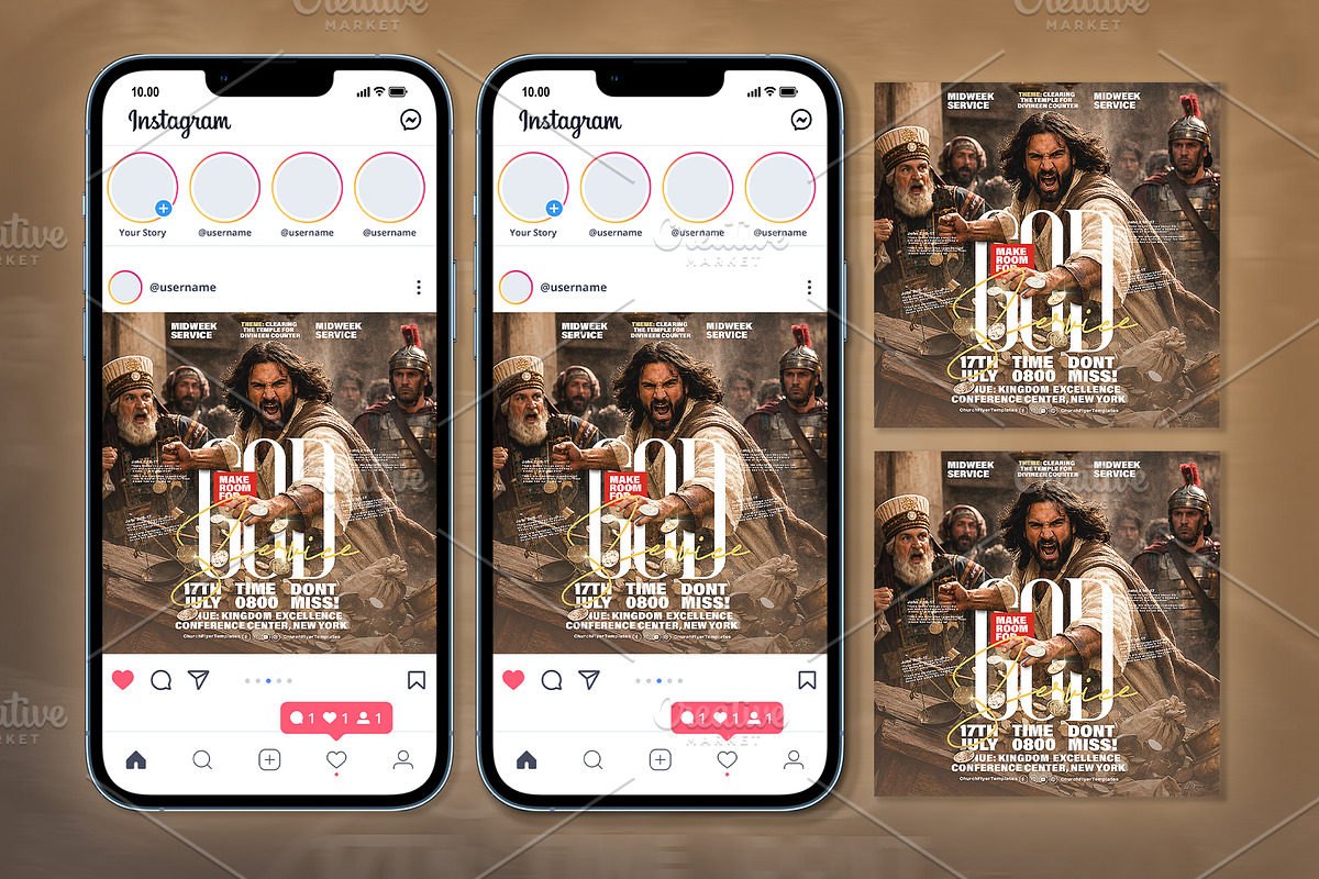 Make Room for God Church Flyer PSD, a Social Media Template by church flyer templates (Photo 12 of 12)