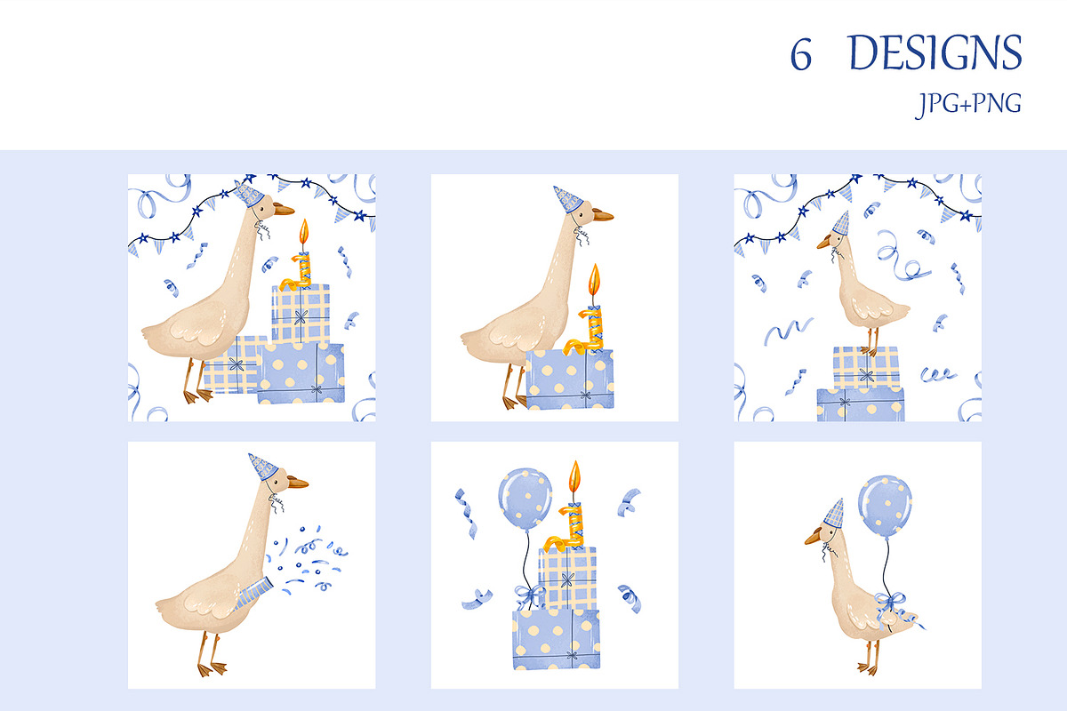 Blue Goose Celebration Collection, an Animal Illustration by the_myro (Photo 3 of 14)
