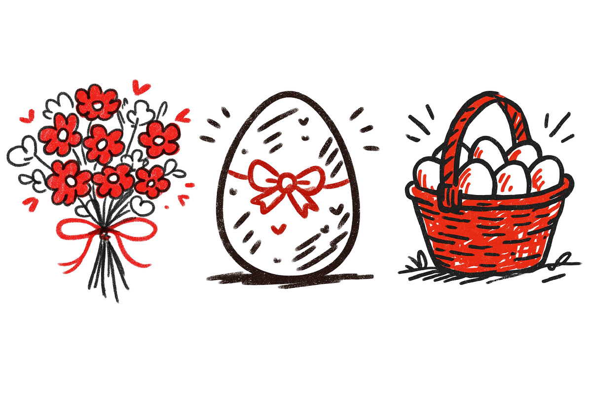 Hand Drawn Doodle Easter Spring Clip, an Illustration by Designworld (Photo 6 of 6)