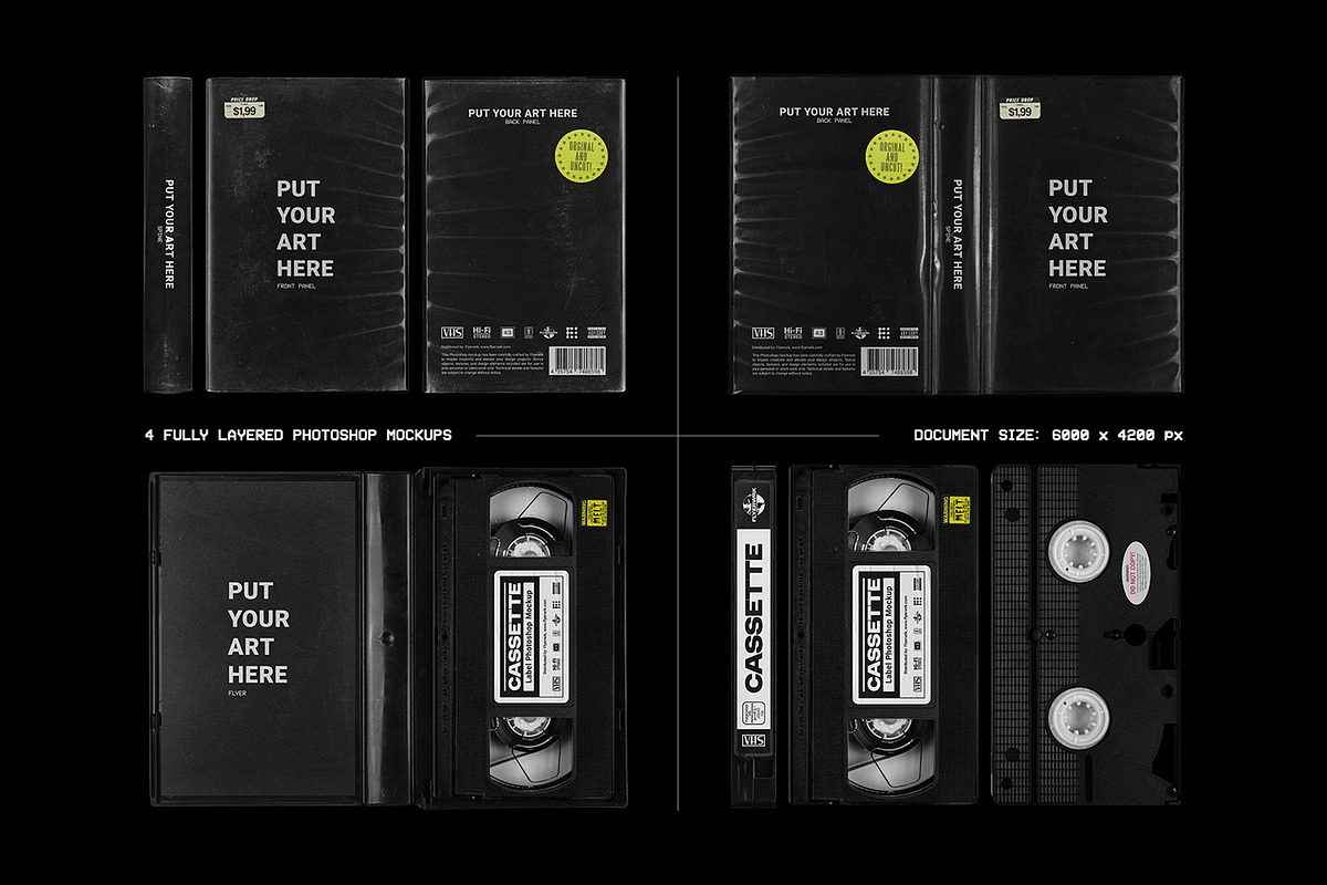 VHS Cassette Tape Case Mockup, a Packaging Mockup by FLYERWRK (Photo 9 of 10)