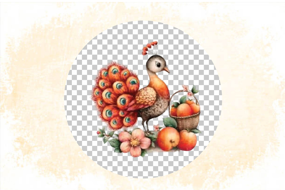 Cute Autumn Peacock Sublimation Clip, an Animal Illustration by SVGArt (Photo 6 of 9)