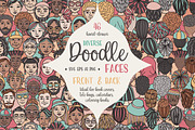 Diverse Doodle Faces – Font & Back, a Person Illustration by Franzi draws (Thumbnail 1 of 6)