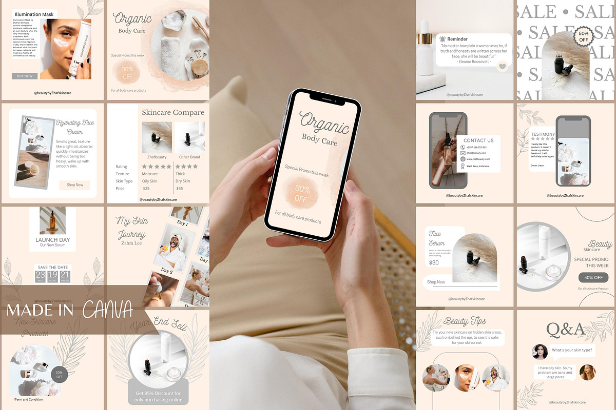Skincare Instagram Post Canva, a Social Media Template by Reza Space (Photo 2 of 4)