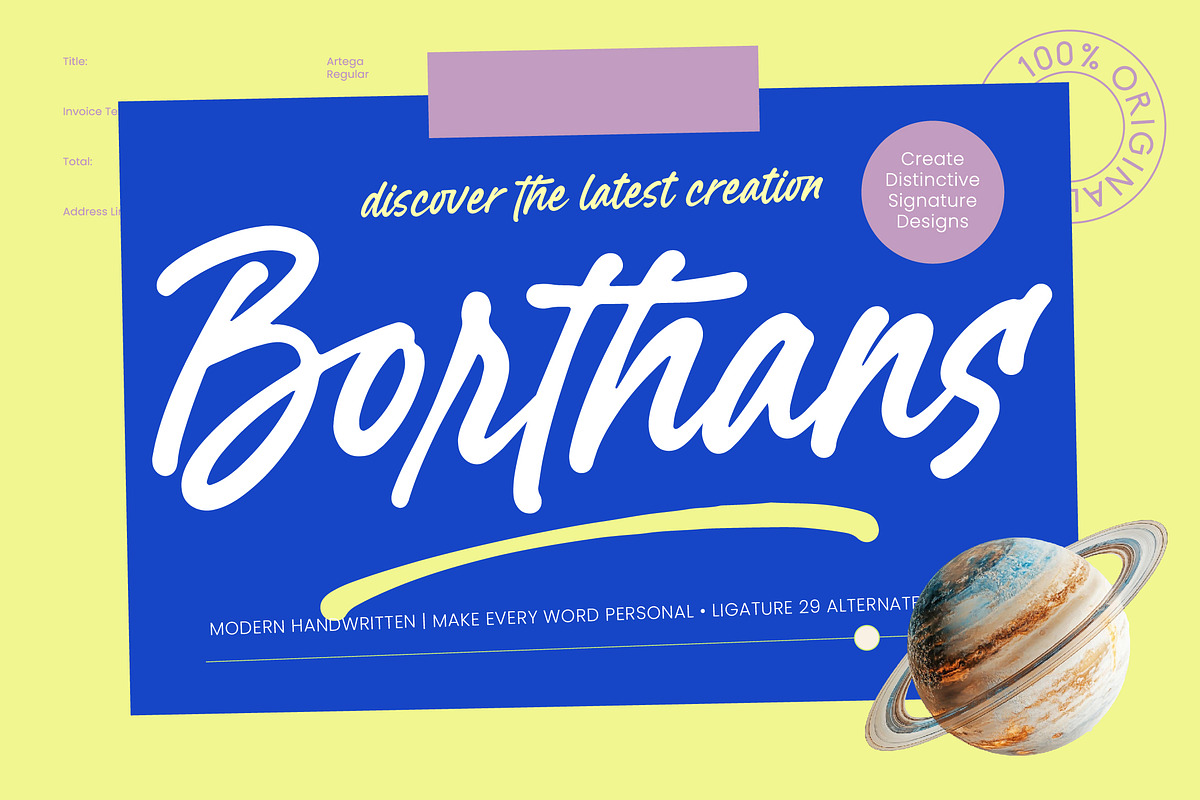 Borthans Modern Handwritten Font, a Script Font by Letterena Studios Script (Photo 1 of 10)
