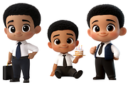 Little Boss Cute Boy Clipart SET, a Person Illustration by ninakosh (Thumbnail 2 of 10)