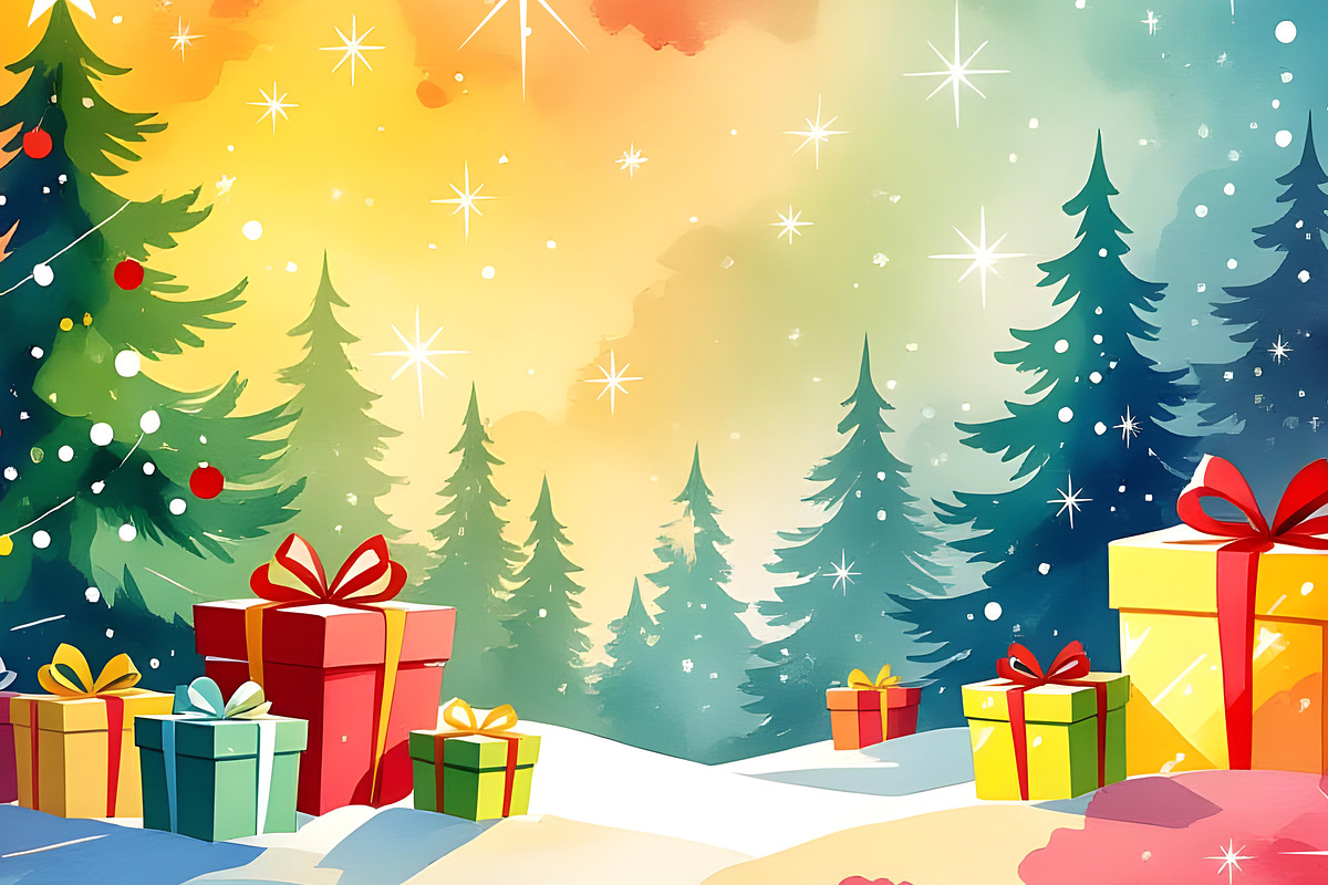 3D Christmas Card Background, a Decorative Illustration by Sharon Schwalbe (Photo 3 of 3)