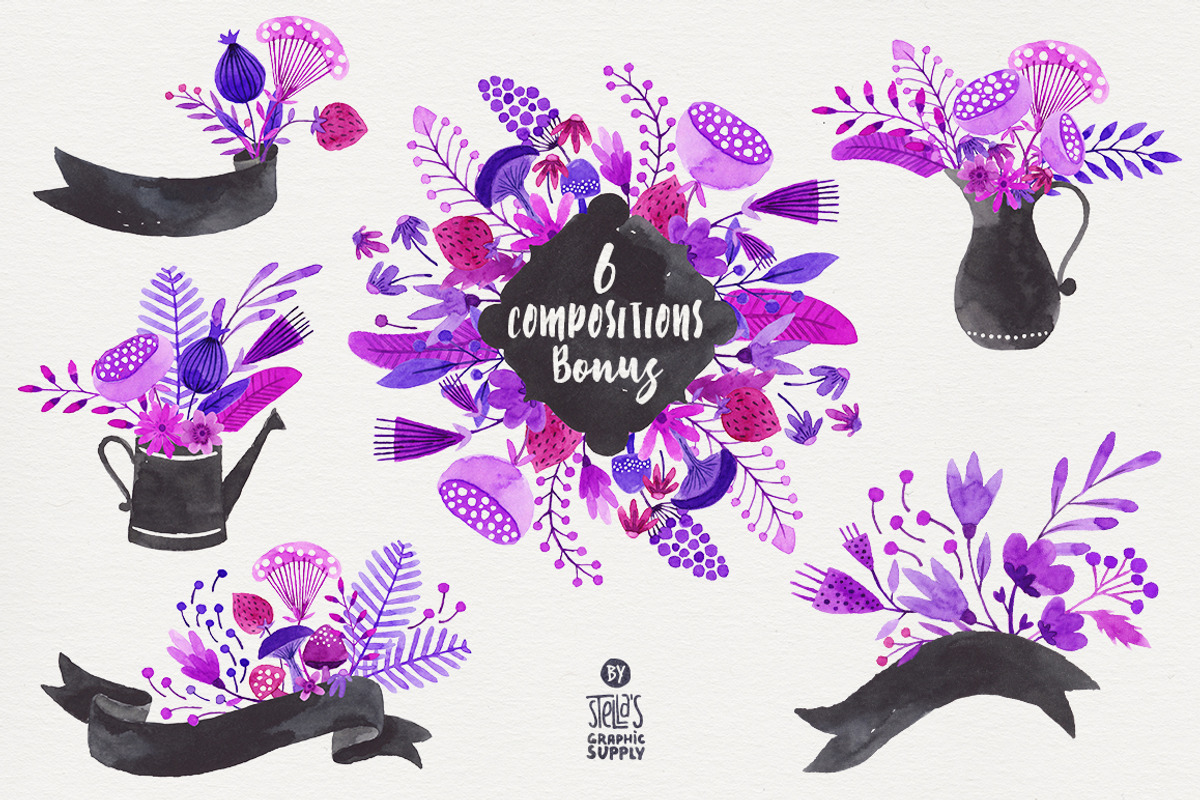 Purple Madness - Floral Pack, an Illustration by Stella's Graphic Supply (Photo 7 of 8)
