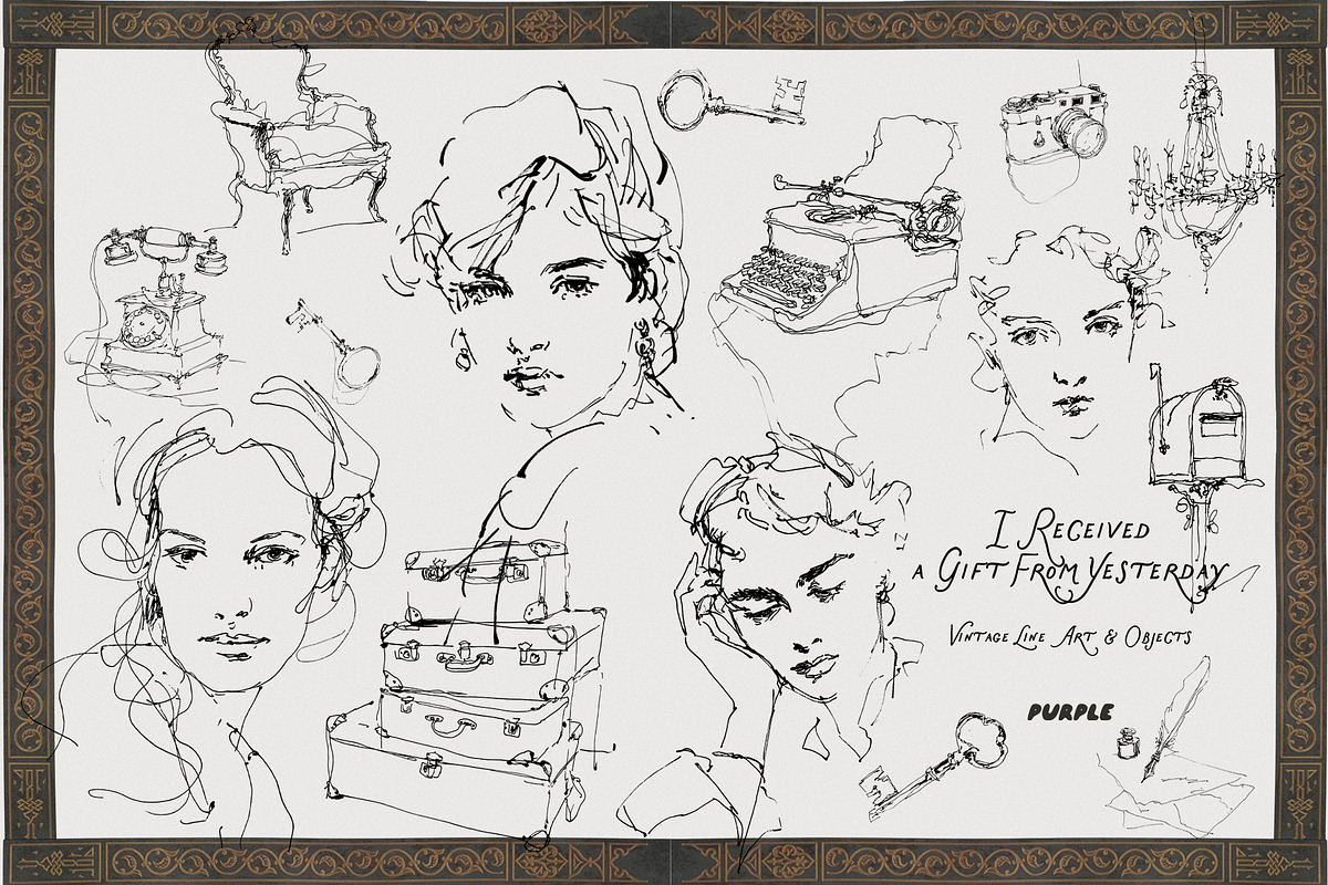 Vintage Objects & Line Art, an Object Graphic by Purple (Photo 14 of 18)