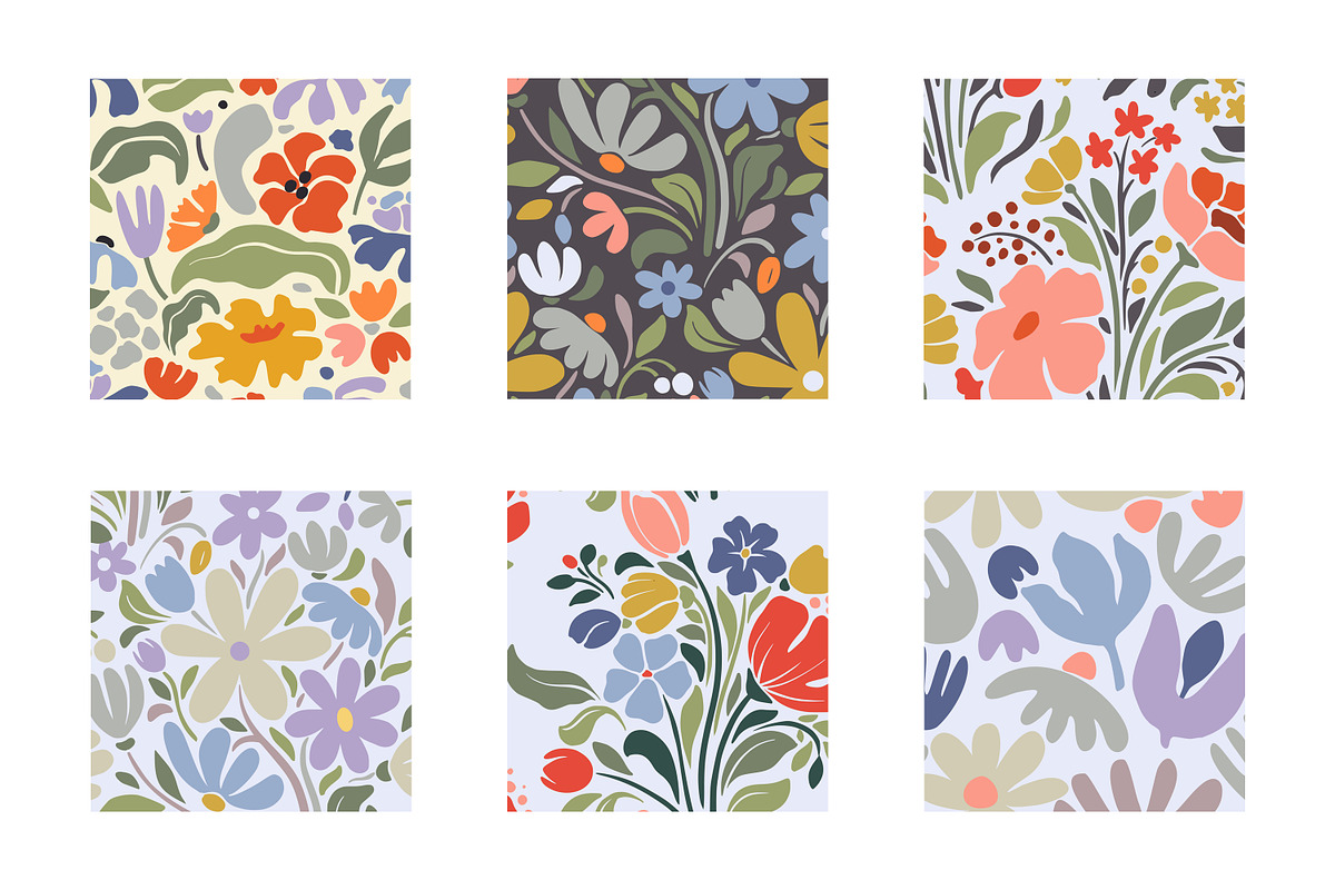 Modern Floral Seamless Patterns, a Pattern Graphic by Molly art (Photo 4 of 9)