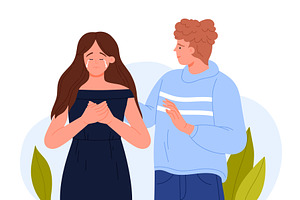 Friends or family support in mental, a Person Illustration by Flashvector