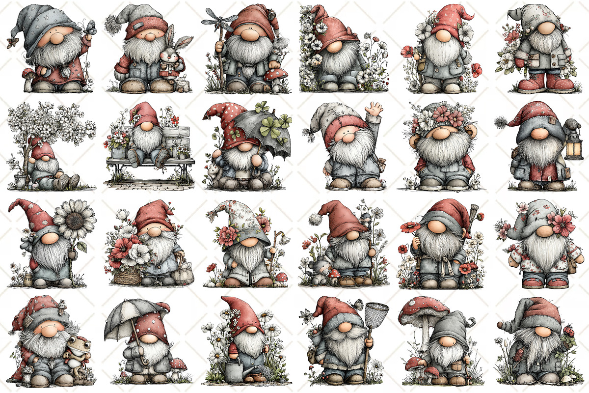 Whimsical Silver Spring Gnome, an Illustration by Black Bird Studio (Photo 2 of 5)