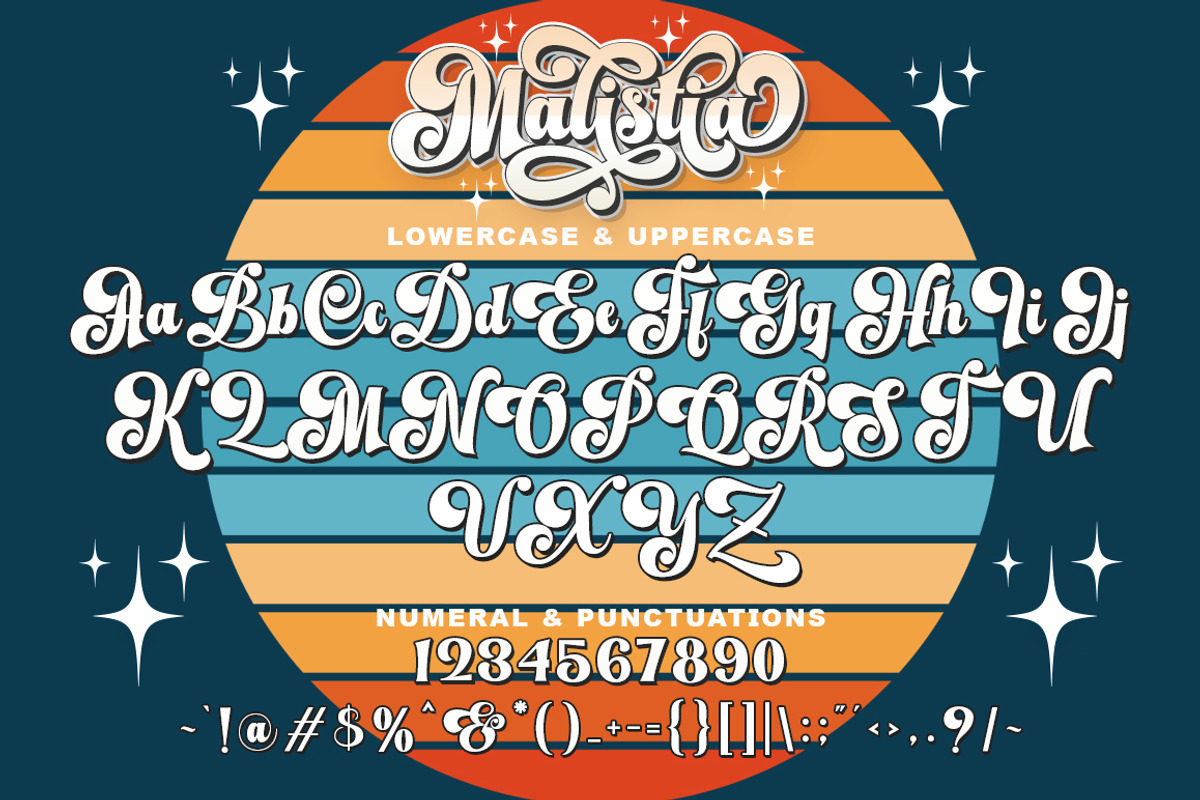 Malistia - Retro Font & Extrude., a Script Font by IM Studio (Photo 6 of 7)