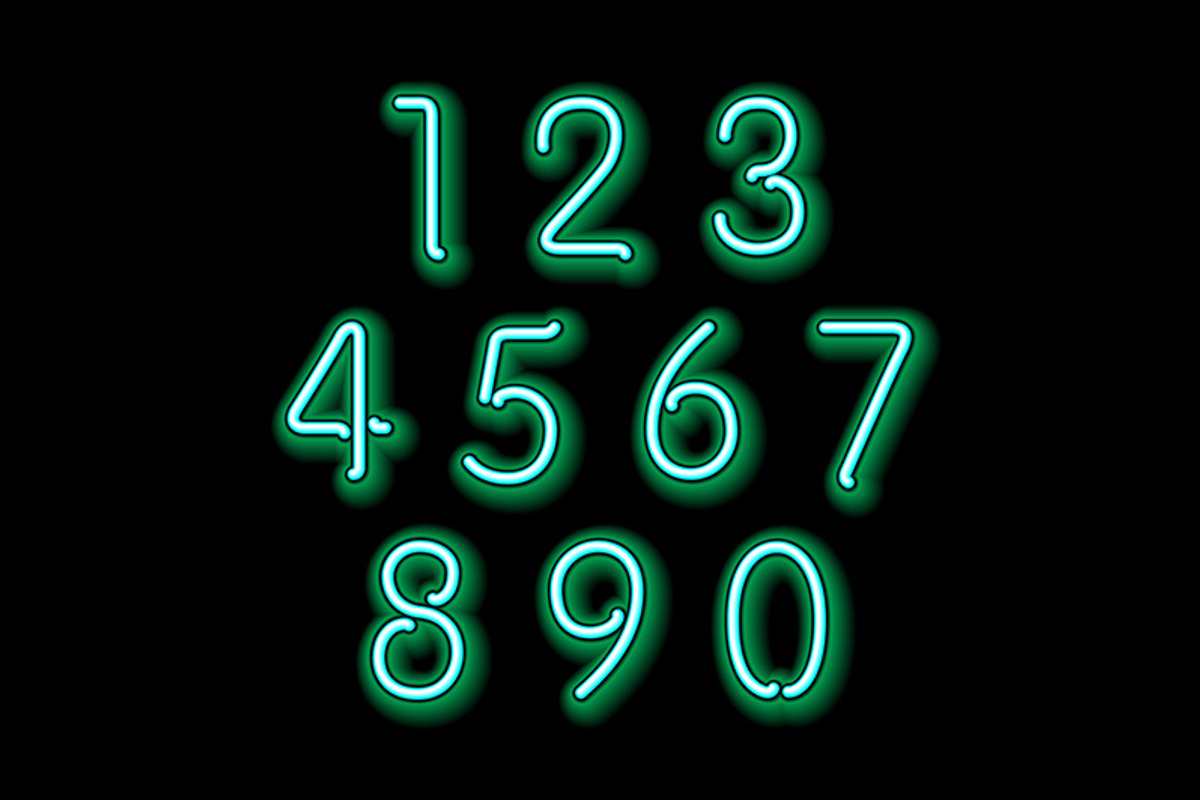Numerical figures in sparkling neon, a Background Graphic by Rommeo79