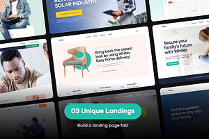 Whiter - Landing Page UI Kit