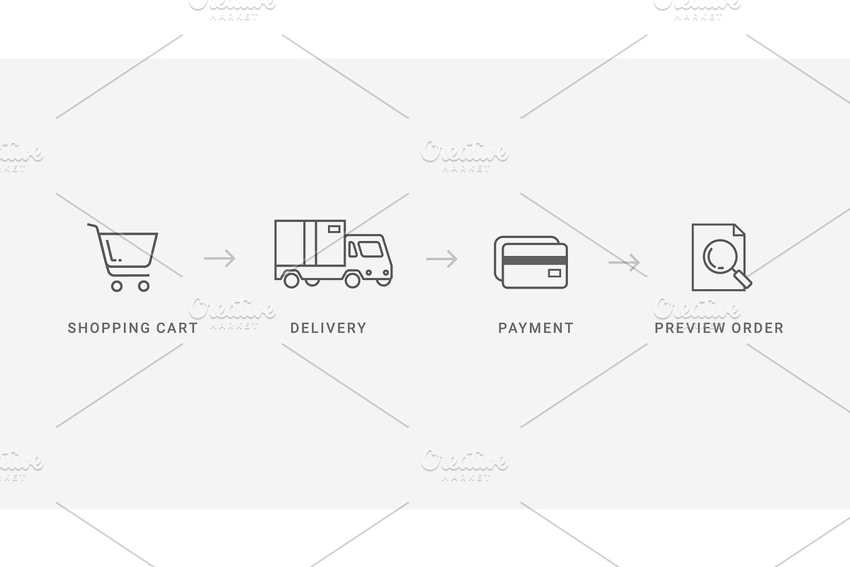 vector outline checkout icons, a Finance Illustration by vectorprro