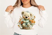 Spring Teddy Bear Clipart Png, an Illustration by Craft Nest (Thumbnail 8 of 11)