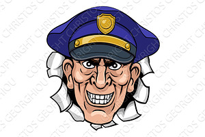 Policeman Mean Police Officer, a Person Illustration by Christos Georghiou