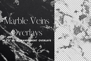 Silver Marble Veins Overlays