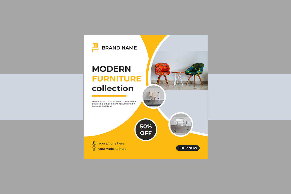 Modern Furniture Sale Social Media, a Social Media Template by Lakhan1998 (Photo 2 of 3)
